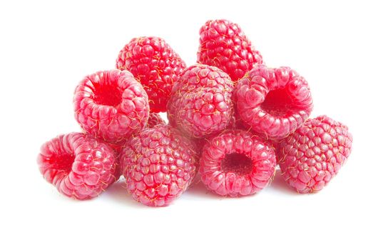 Ripe raspberry isolated on a white background