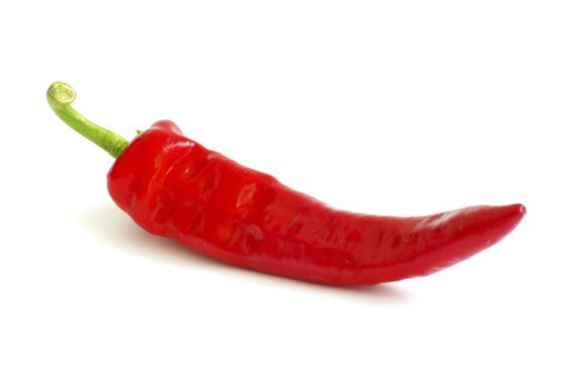 fresh red hot pepper on a white 