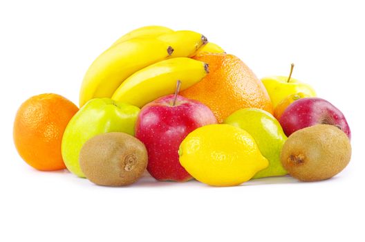 Composition with fruits isolated on white
