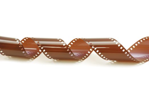   film strip in front of a white background
