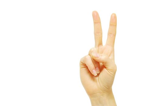 success hand sign isolated on white