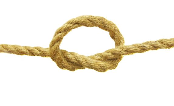 Close up shot of a rope with a knot