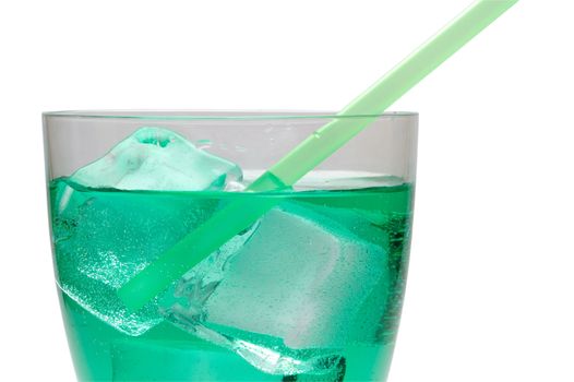 Mint  drink with ice cubes  (1) with clipping path