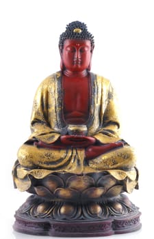 Buddha statue isolated on a white background.