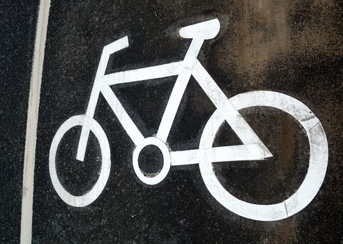 Traffic lane markings. Bicycle road.