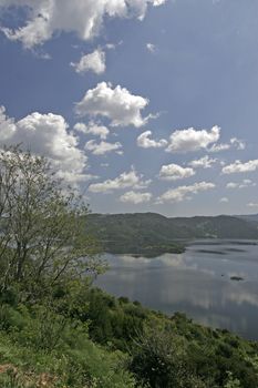 At the Lago della Liscia, Lake landscape on Sardinia. Am Lago della Liscia, Seenlandschaft