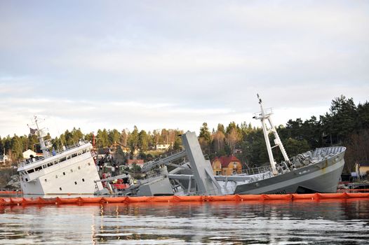 The wreck of Crete Cement inOslofjord Norway