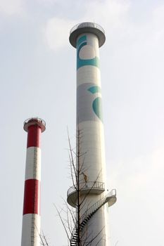 Chimney Stack of Power Plant environment awareness painting