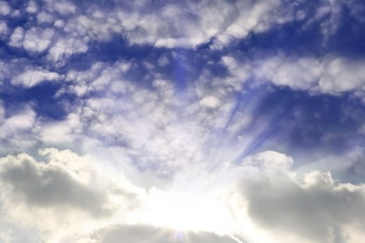 Dramatic Sunset with High and Low Clouds