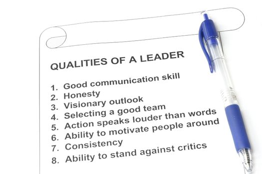 Qualities of a Leader - concept for human resources and management