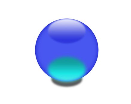 Glassy Aqua Orb Sphere or button for web background