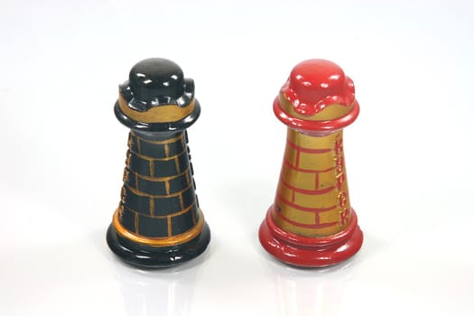 board games chess tower isolated white background