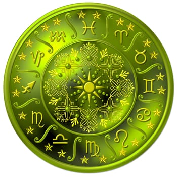 illustration of a green zodiac symbol
