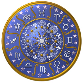 illustration of a blue zodiac symbol
