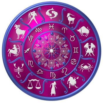 illustration of a pink zodiac symbol