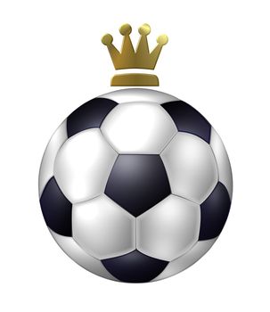 soccer ball with crown on top