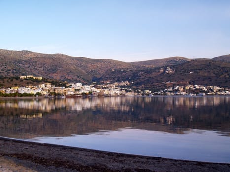 elounda, crete, greece in early morning light