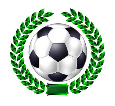 soccer ball symbol with wreath