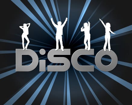 illustration of disco people