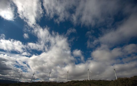 windmills under clouds sky in Spain. Canon 40D 10-22mm