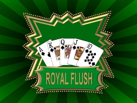 royal flash on a green background
