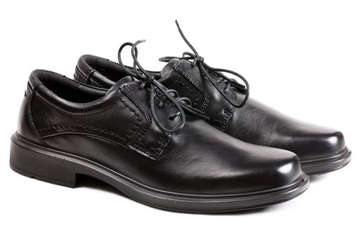 Men black shoes with black laces