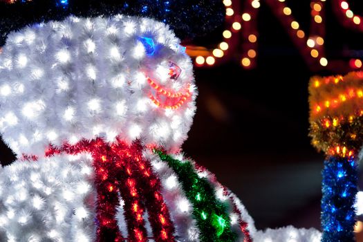 Expression of Happiness and Joy of illuminated snowman for Christmas