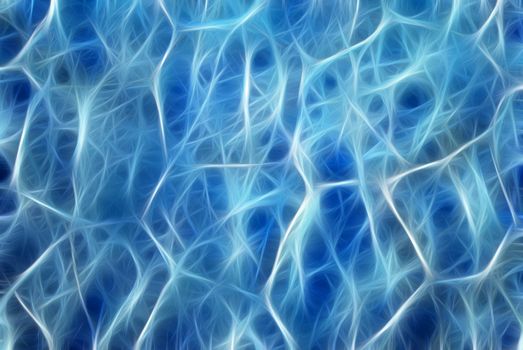 Abstract digitally rendered blue fractal energy background.