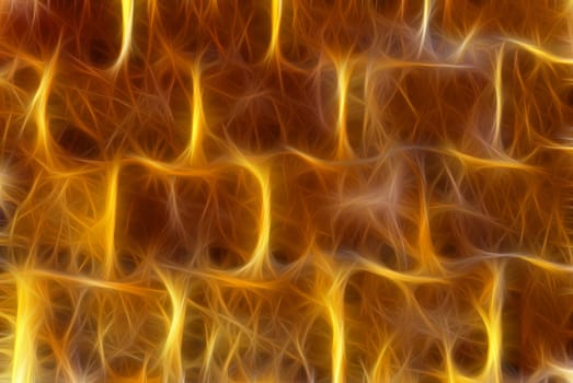 Abstract rendered fractal orange brick wall. Good as background or wallpaper.