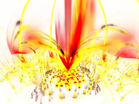 Digitally rendered high quality yellow plasma flame. As background or wallpaper.