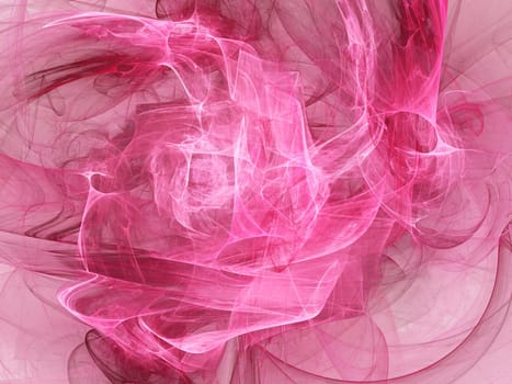 Digitally rendered abstract pink fractal storm. As background or wallpaper.