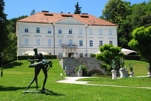 Tivoli Castle with statue at Ljubljana - Slovenia