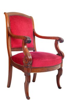 antique chair in front of white background