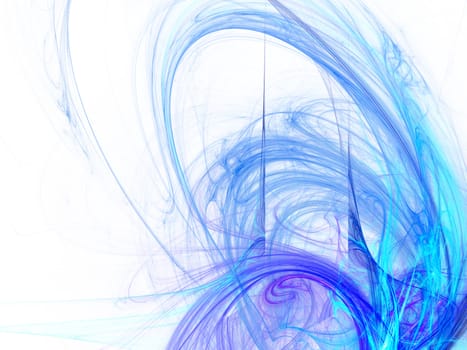 Digitally rendered abstract blue energy wave fractal on black.