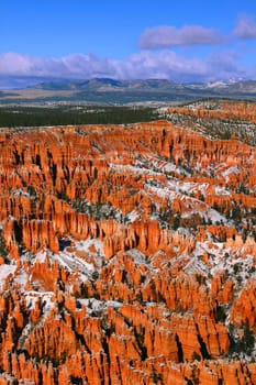 Bright orange hoodoos of Bryce Canyon National Park in Utah.