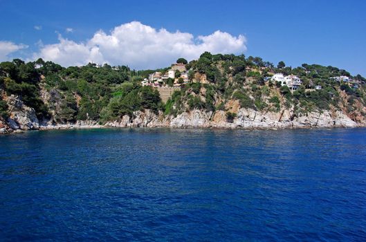 Landscape view from sea near Lloret de Mar, Costa Brava, Spain. More in my gallery.