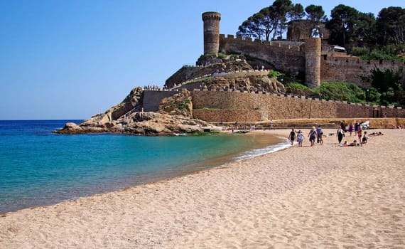 Castle view in Tossa de Mar, Costa Brava, Spain.