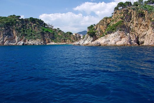 Landscape view from sea near Lloret de Mar, Costa Brava, Spain. More in my gallery.