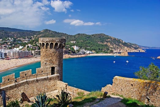 Cityscape of Tossa de Mar, Costa Brava, Spain.