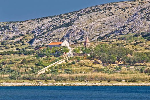 Island of Pag coast monastery, Dalmatia, Croatia