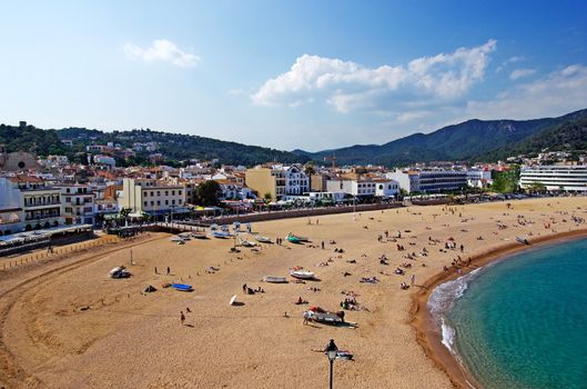 Cityscape of european village Tossa de Mar. Costa Brava, Spain.