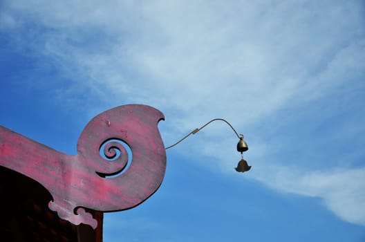 Temple roof with bells in the north of Thailand