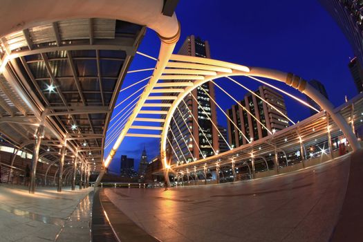 publice bridge at bangkok square in business downtown area