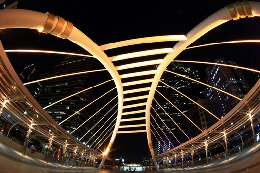 bangkok square bridge in business downtown sathorn zone