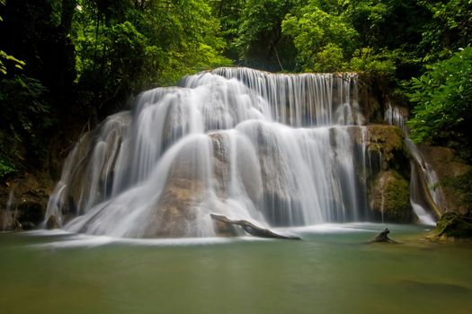 Huay Mae Khamin-Paradise Waterfall located in deep forest of Thailand