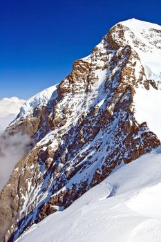Part of The Swiss Alpine Alps at Jungfraujoch in Interlaken Switzerland, Vertical