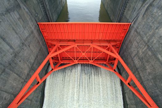 close up of Water gate of Dam in Thailand