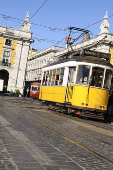 Vintage Trams such as these two are a common site in the Portuguese Capital of Lisbon - Portugal
