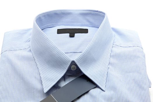 generic line pattern blue business shirt with a blank label