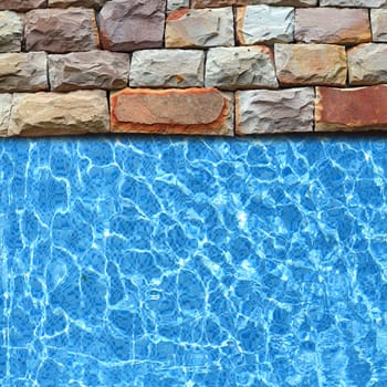 modern stone pavement with pool edge background
